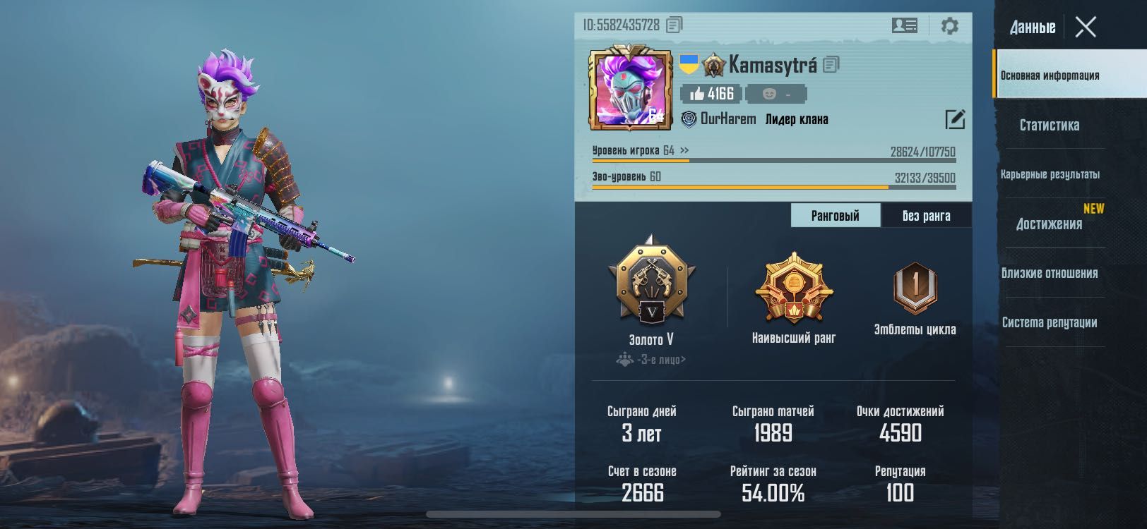 Аккаунт PUBG 64 уровень, Ас + 14 и 17 RoyalPass Популярность 444,1К