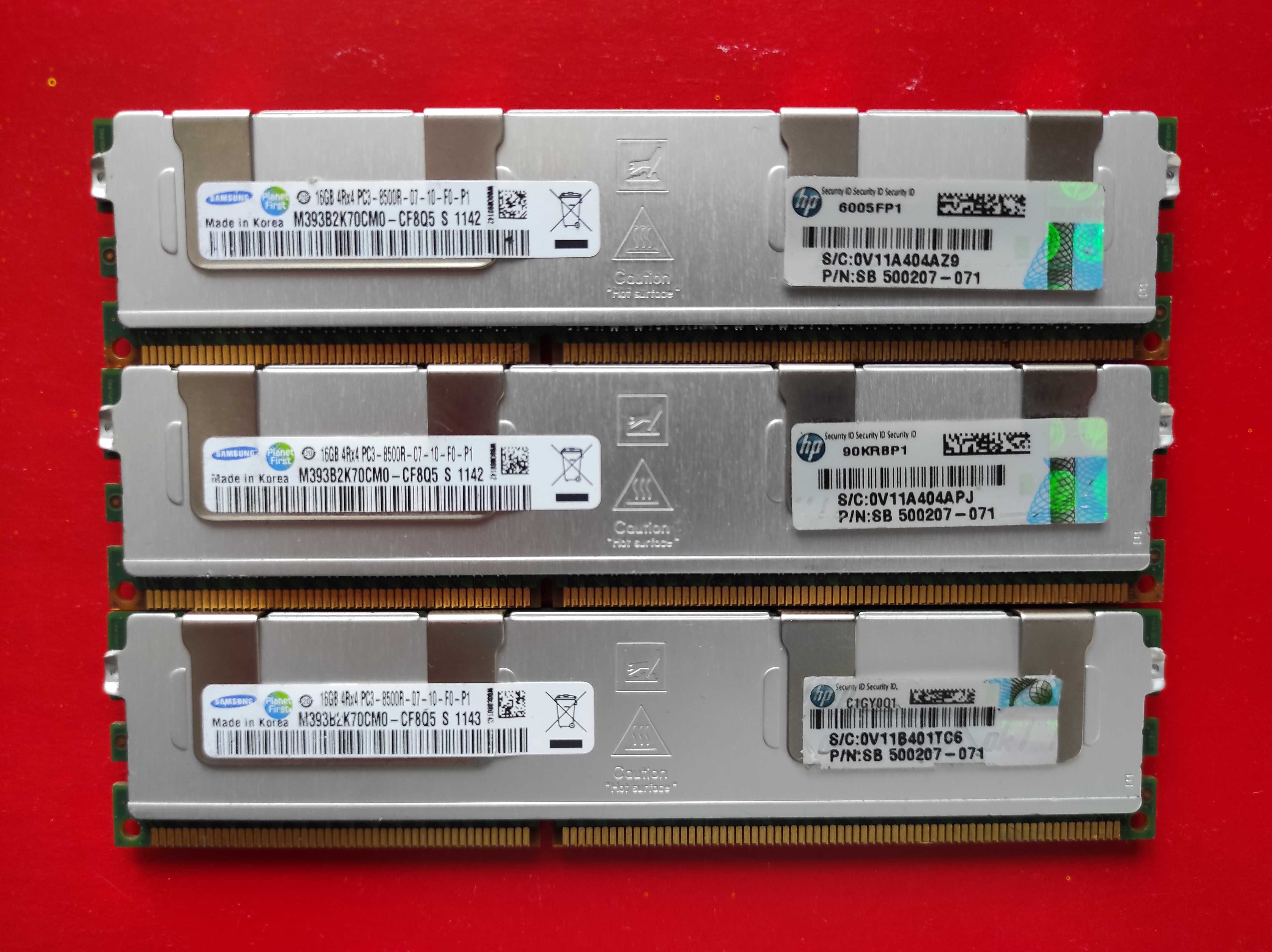 Samsung 16GB ECC DDR3 1066 PC3-8500R Reg серверная