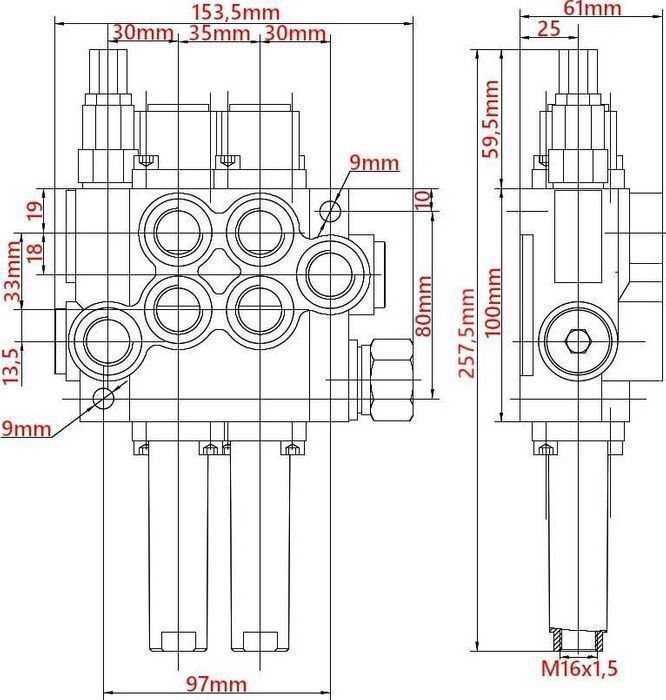 Zestaw 4 sekcyjny Do TURA Rozdzielacz Joystick Linki [8010]