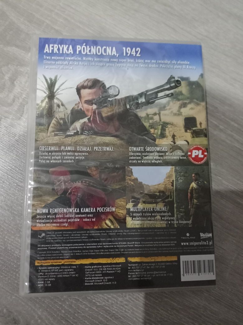 Sniper Elite III: Afrika (2014) PC pudełko