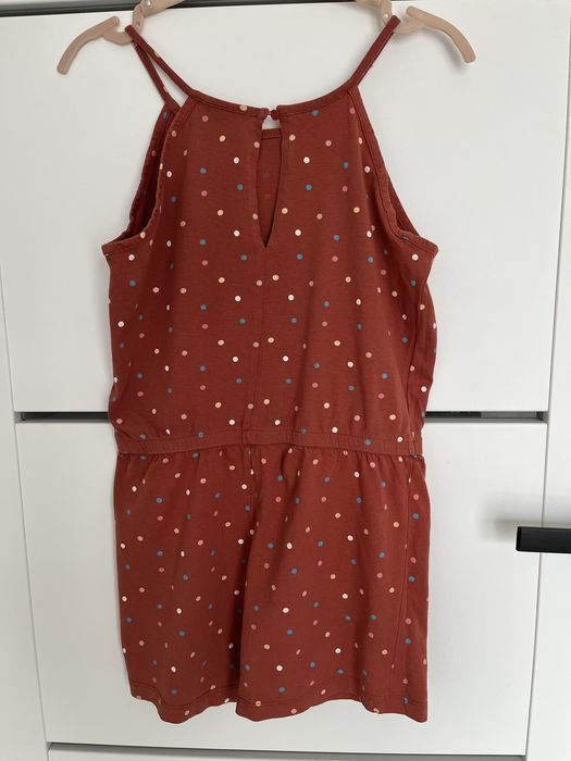Dziewczęcy, letni kombinezon w kropki 158cm