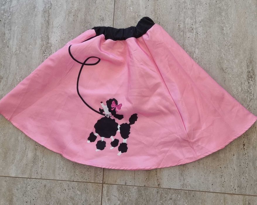 Spódnica 134 140 pies pudel pudelek impreza różowa andrzejki karnawał