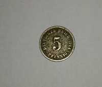 Moneta 5 Pfennig z 1914r Deutsches Reich