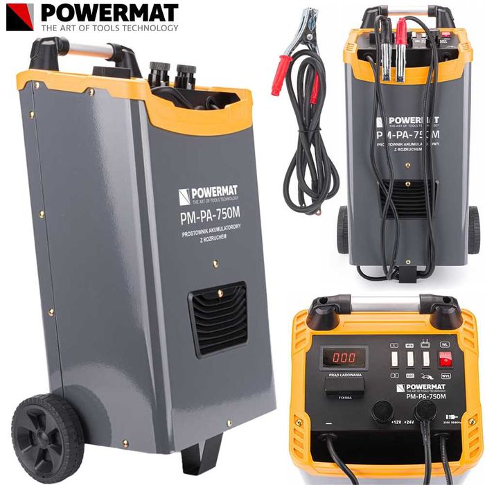 POWERMAT Prostownik Z Rozruchem 700a 12v 24v Rozruch LCD PM1098