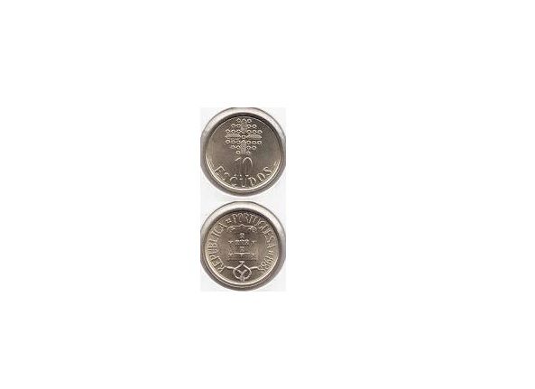 Portugal moedas de 10 escudos 10$00 de 1987 ou 1988 ou 1989 UNC