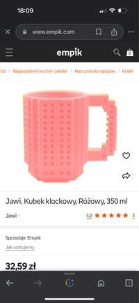 Kubek klockowy  rozowy 350ml Emoik