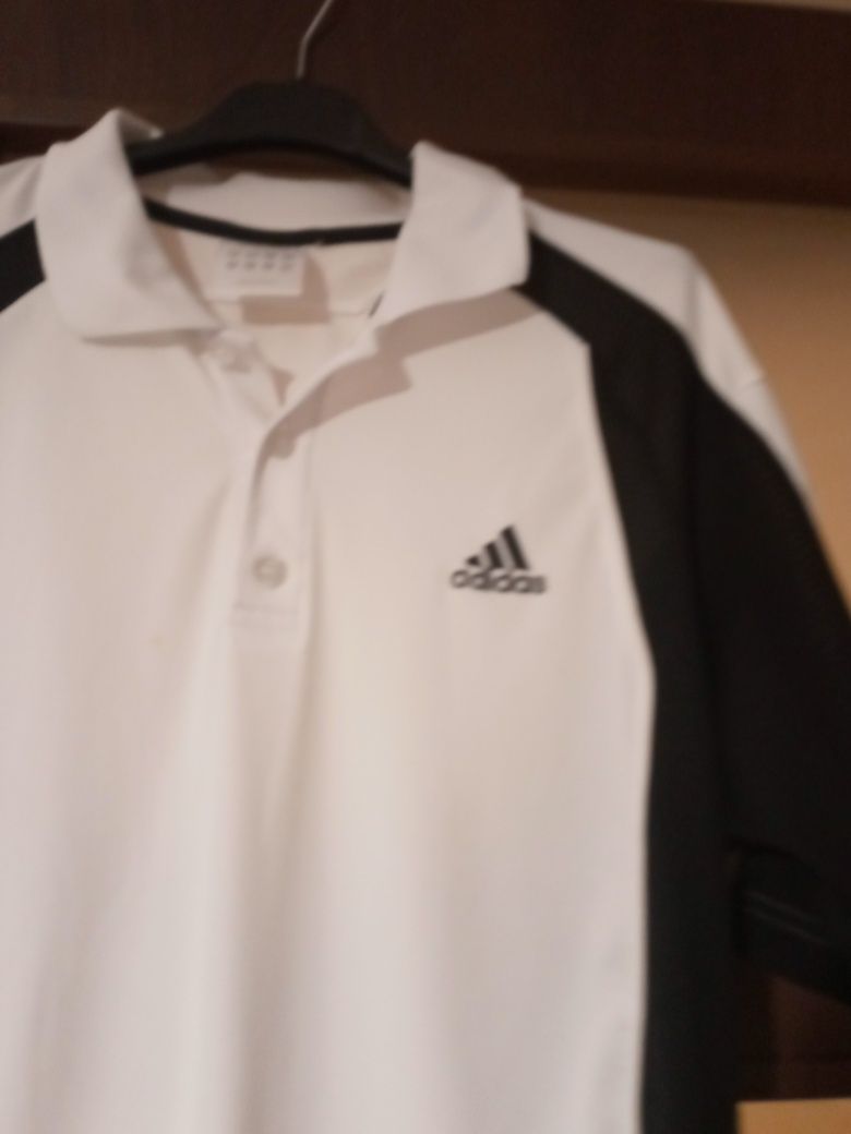 Koszulka meska polo Adidas M czarno biala