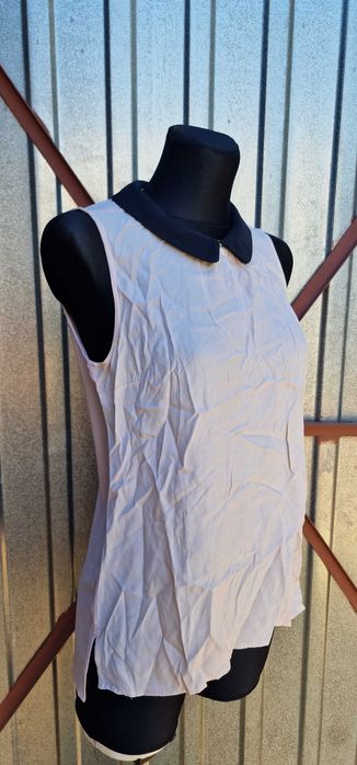 Stradivarius elegancka bluzka bez rękawów pudrowy róż M