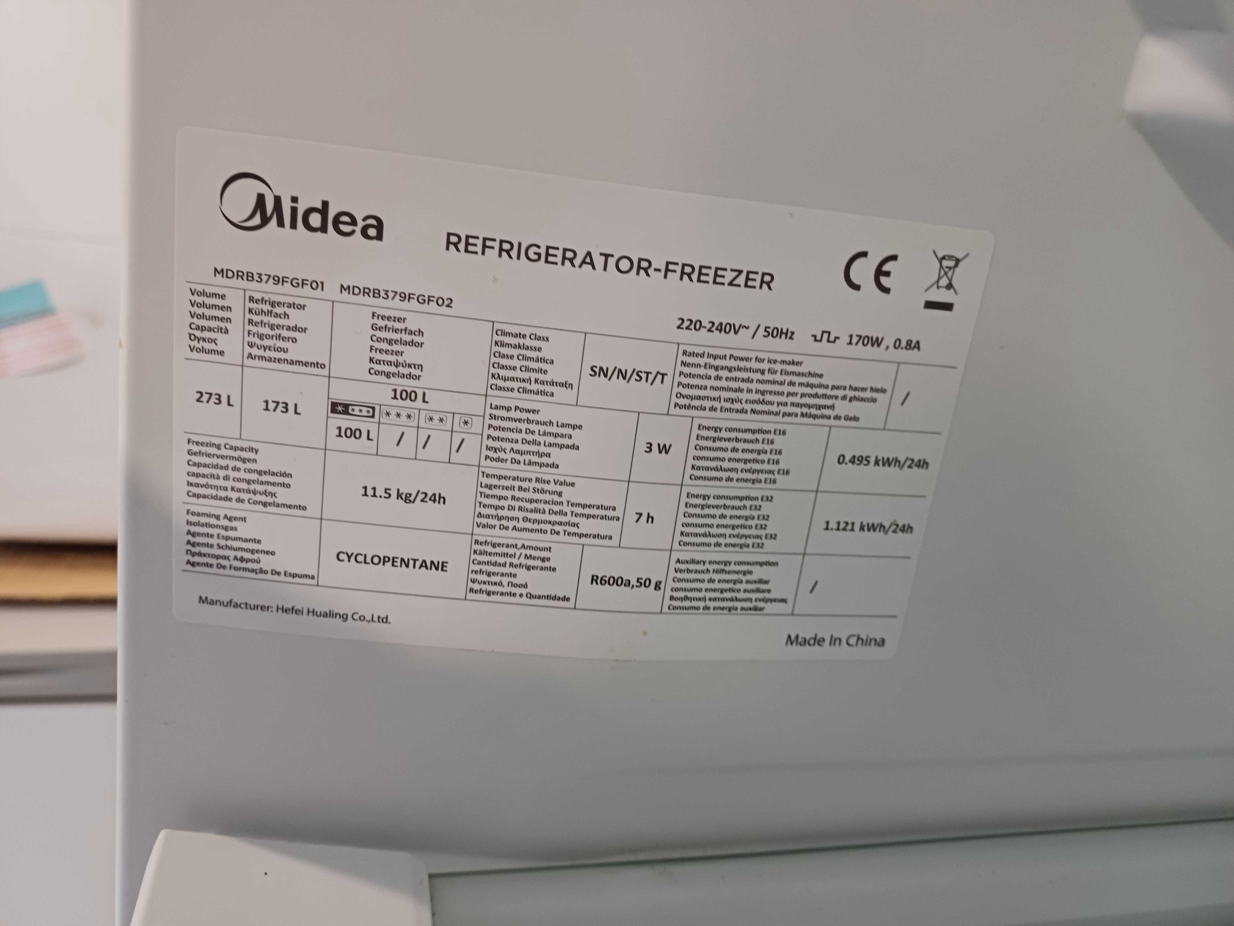 Холодильник Midea MDRB379FGF01 ( 180 см) з Європи