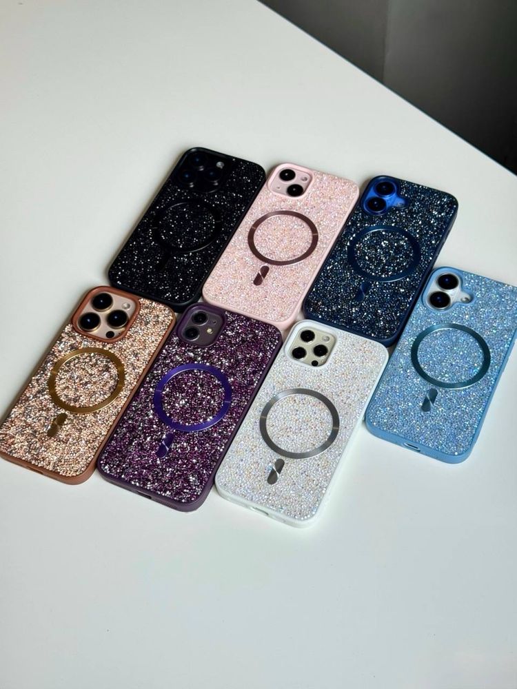 Чохол Swarovski на iphone 11/12/13/14/15/16 pro max MagSafe