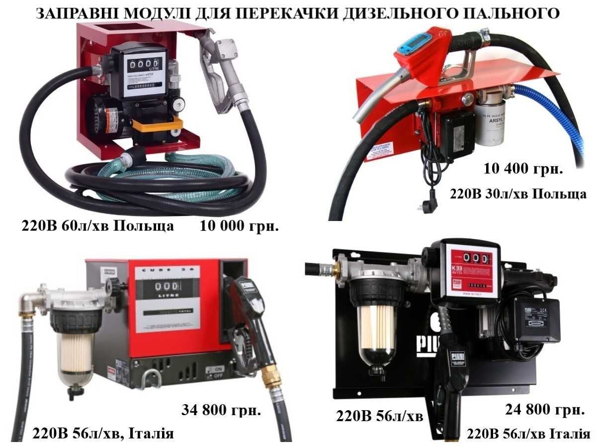 З точним лічильником міні АЗС ІТАЛІЯ 220V 56л/хв для диз палива PIUSI