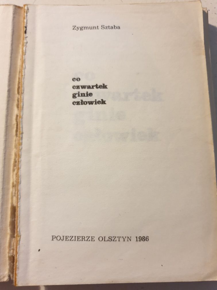 Zygmunt Sztaba - Co czwartek ginie człowiek, Kryminał PRL, 1986 rok