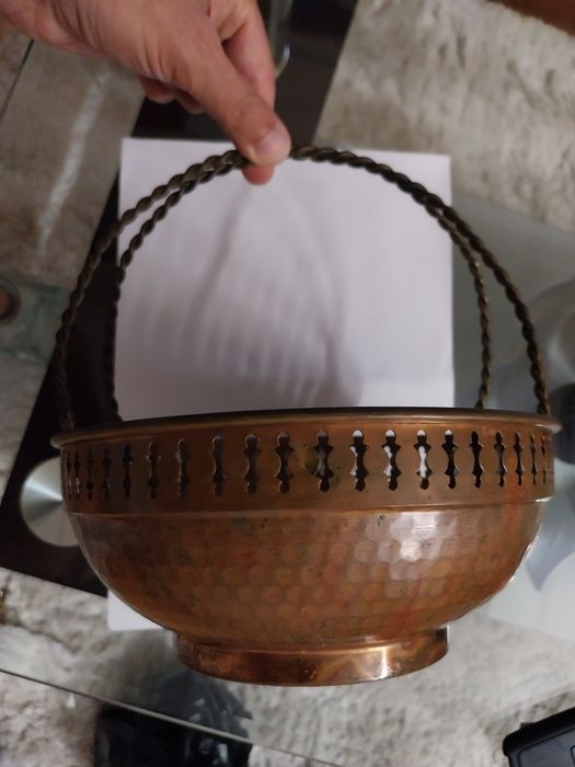 Fruteira vintage em cobre