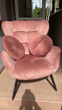 Fotel halmar pudrowy roz