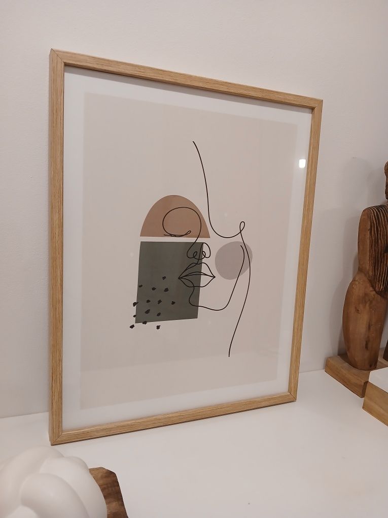 Quadro com moldura em madeira em excelente estado