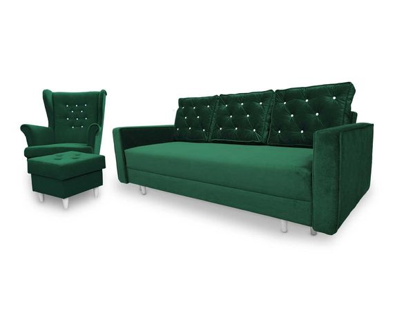 Zestaw mebli sofa kanapa nowoczesna i uszak