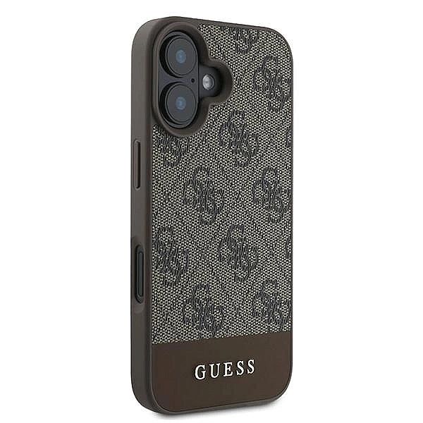 Etui Guess 4G Bottom Stripe na iPhone 16 Plus 6.7" - brązowe