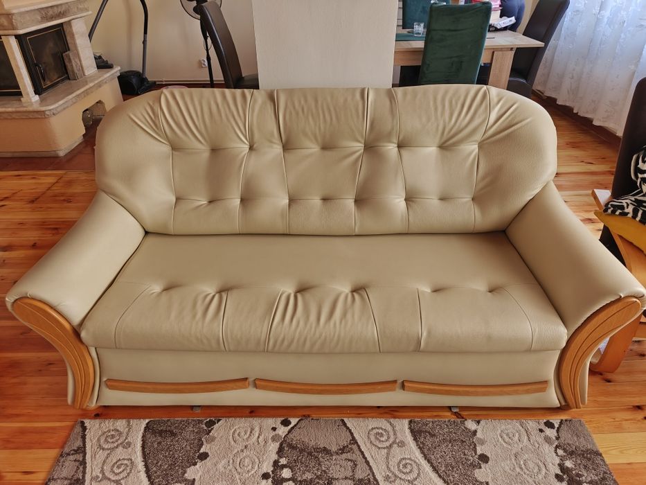 Kanapa/sofa z funkcją spania beżowa piękny stan