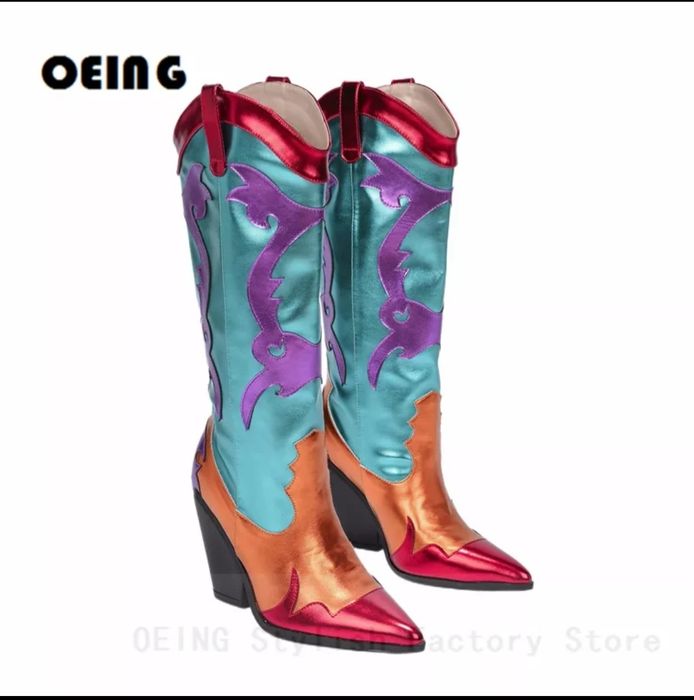 Kolorowe Buty kowbojki