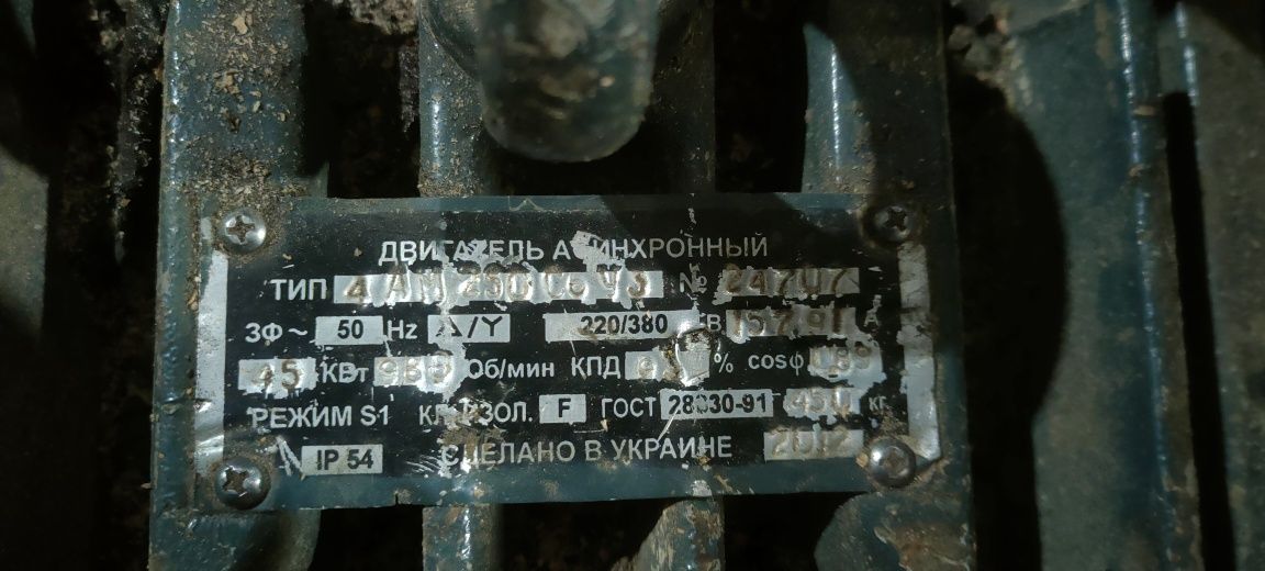 Електродвигун 45квт 980об/хв