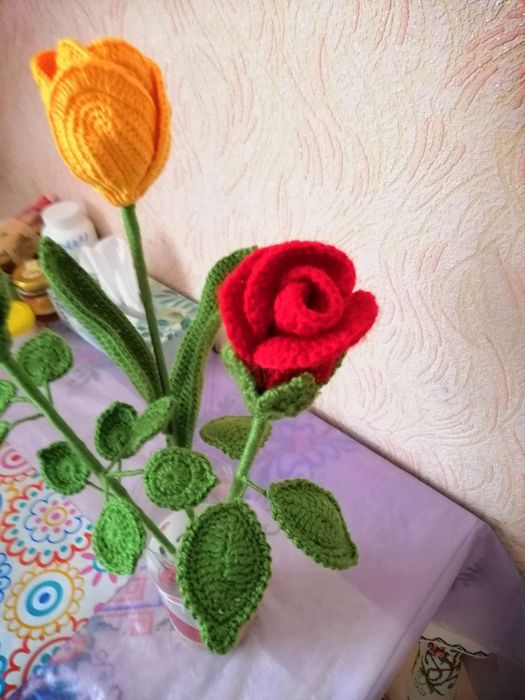 Декор. Вязаные цветы