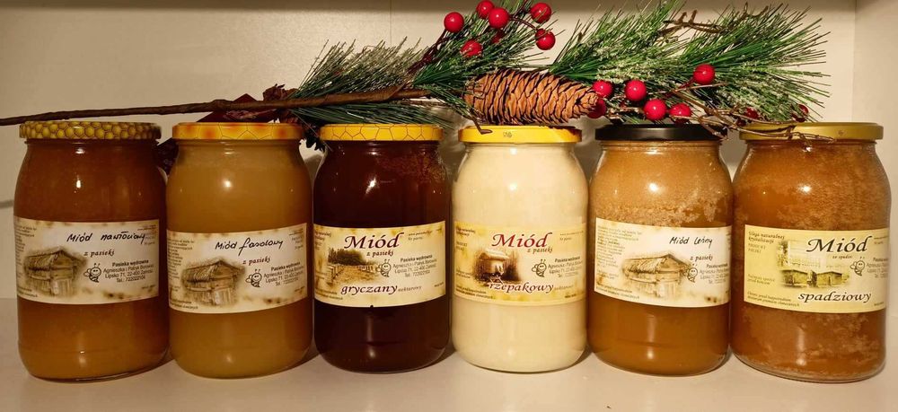 Miód, świece z wosku pszczelego, zestawy prezentowe