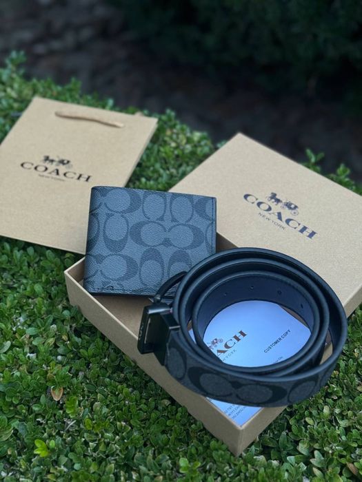 Подарунковий набір Coach New York набор подарочный Коач кошелек ремень