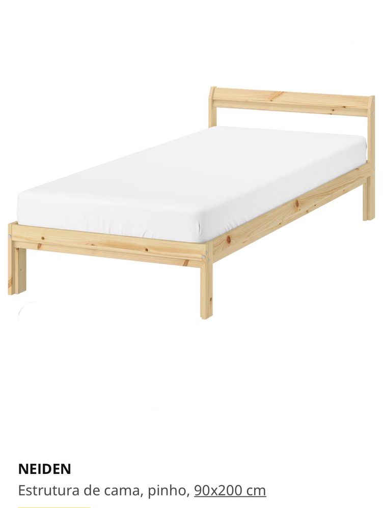 Cama Neiden / colchão Vesteröy 90x200cm