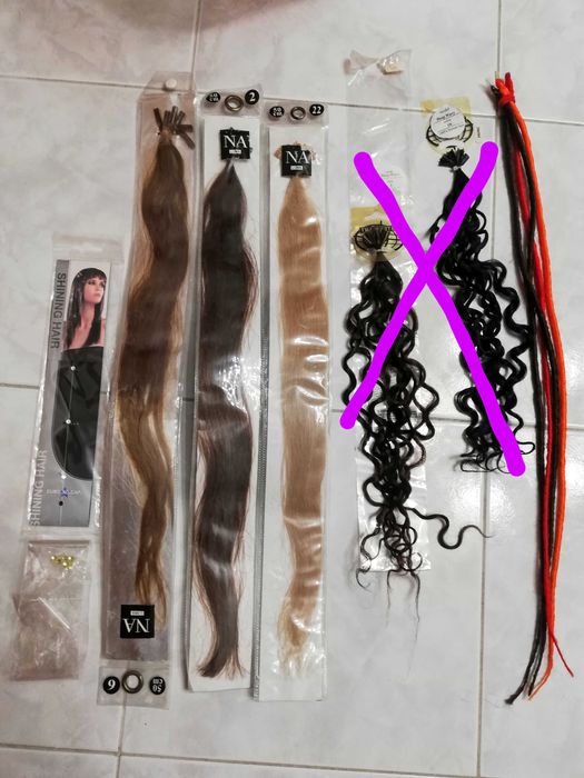 Extensões de Cabelo , Rastas e Fios com Brilhantes, TUDO 20€