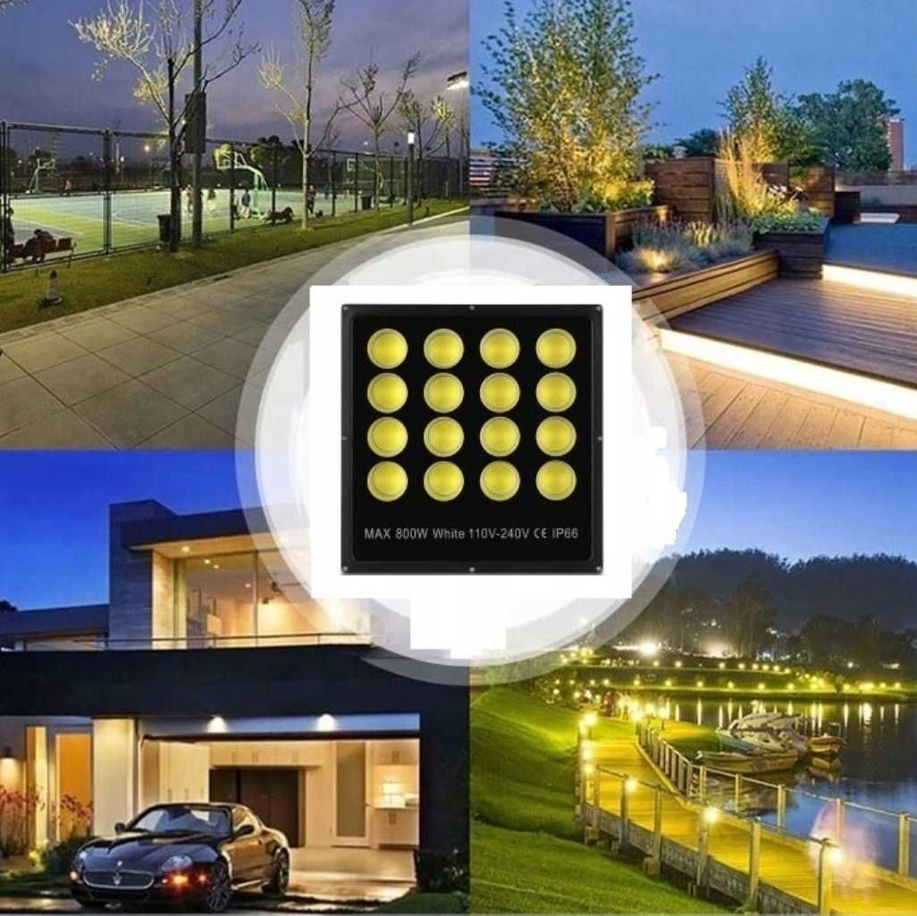 Lampa led HALOGEN ZEWNĘTRZNY mocna 800W na plac ścianę do magazynu