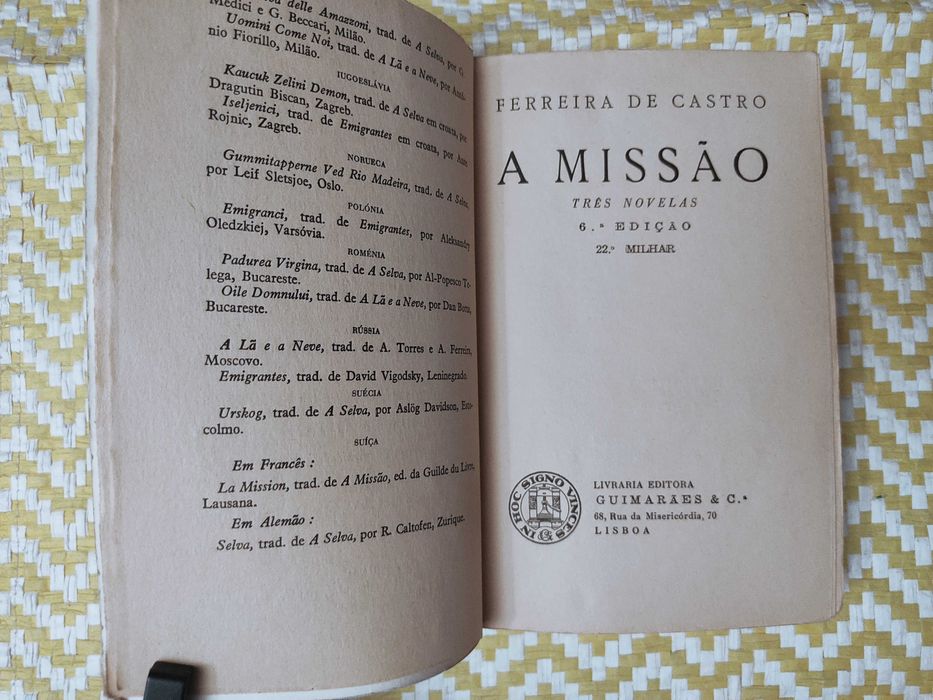 OBRAS DE FERREIRA DE CASTRO
Edição: Guimarães Editores