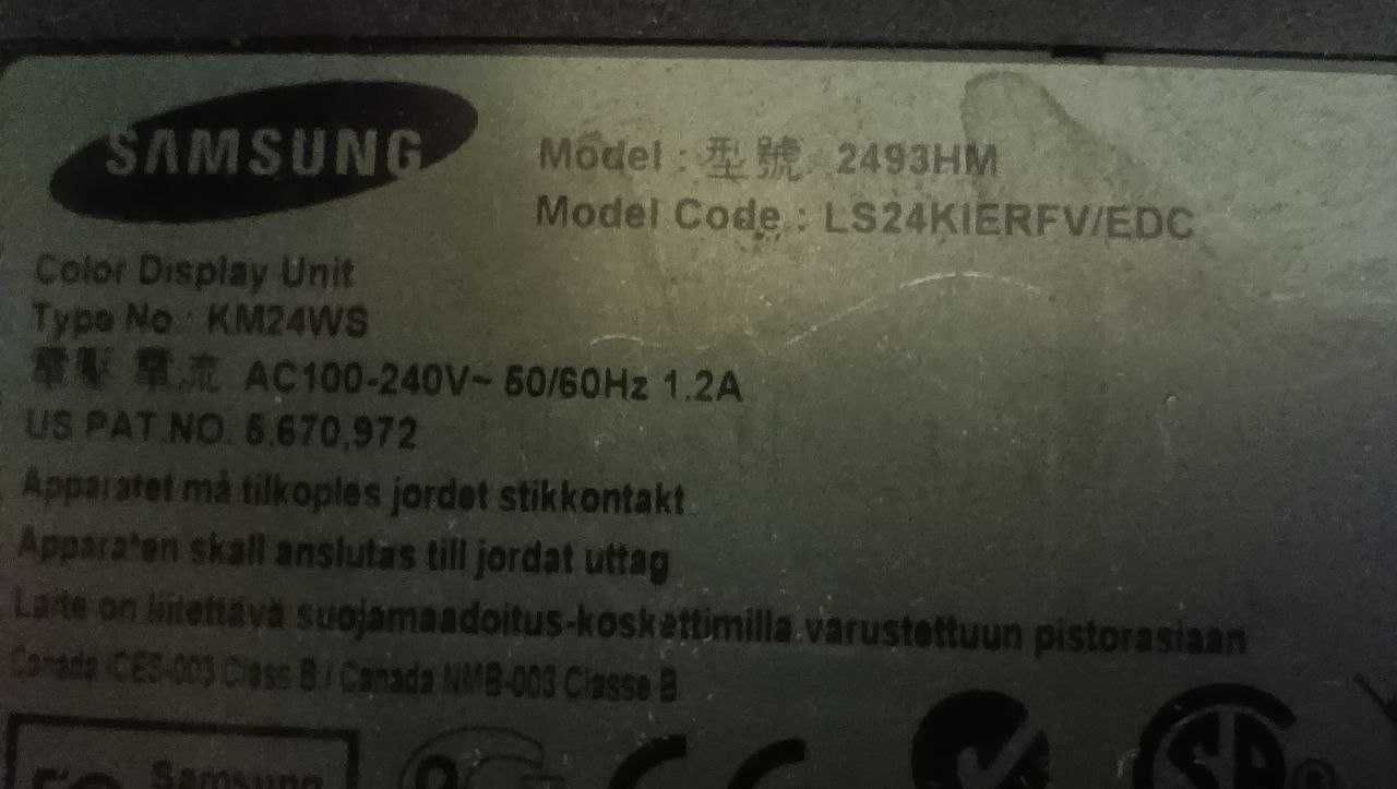 Монитор Samsung SyncMaster 2493HM  На запчасти