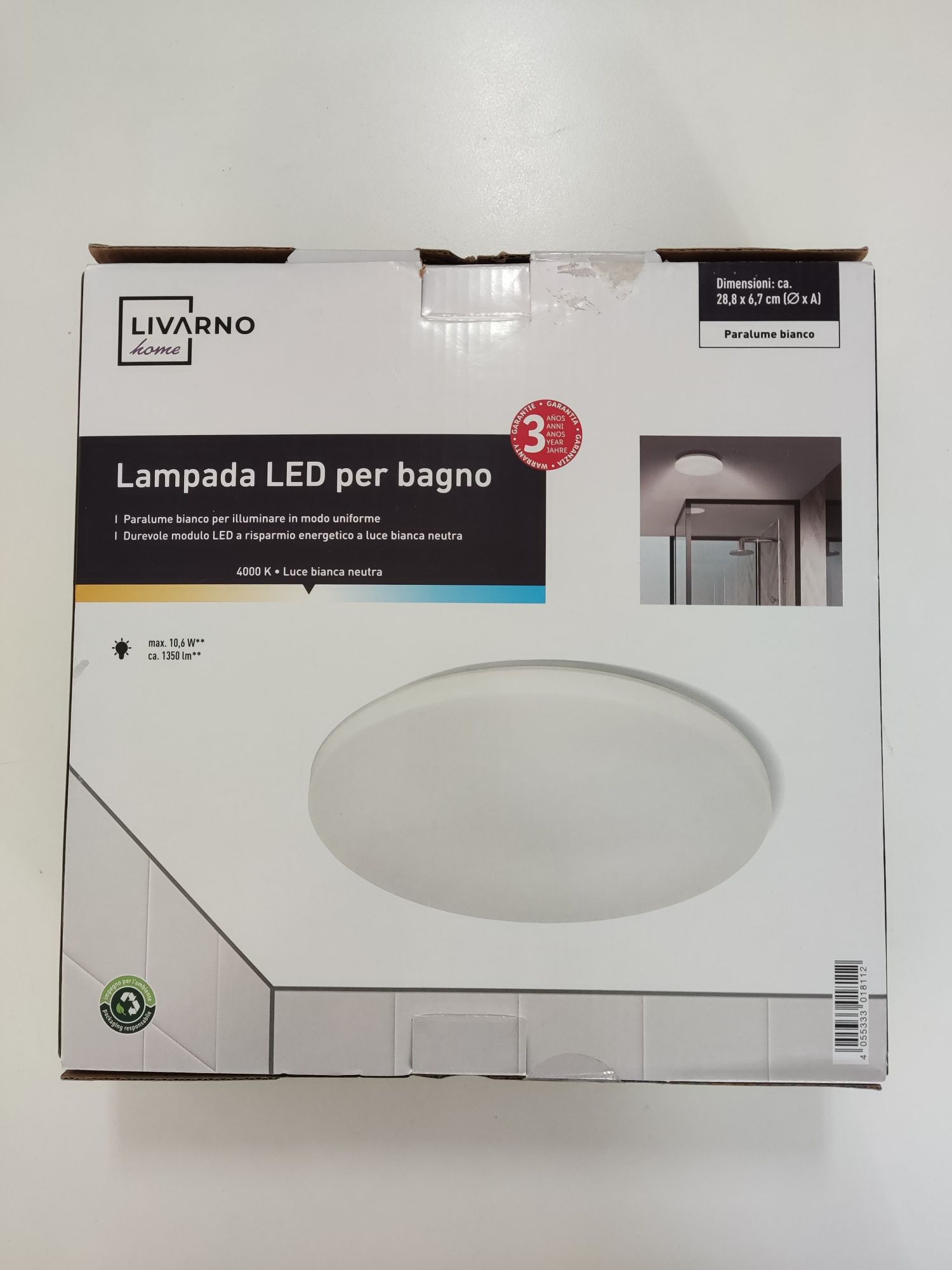 Candeeiro Led para cozinha ou casa de banho