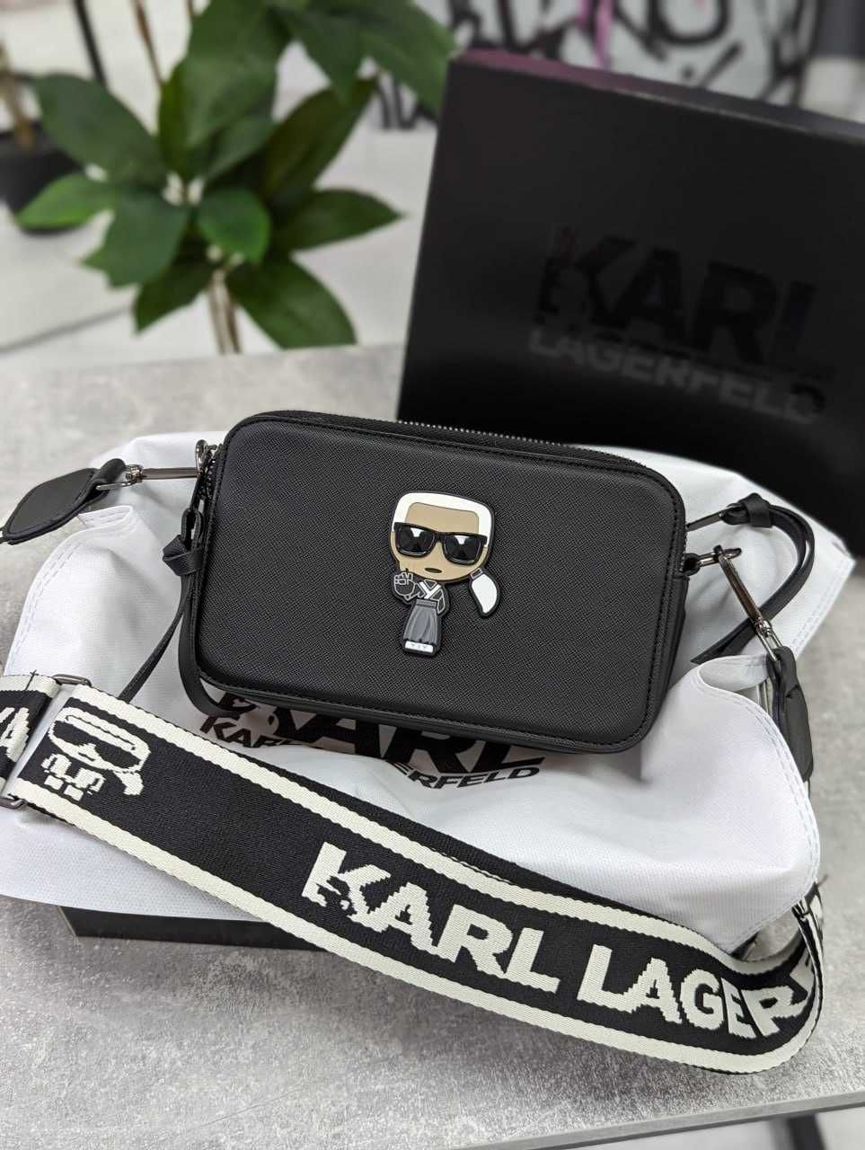 Сумка кросс-боди женская Karl Lagerfeld черный  Карл Лагерфельд