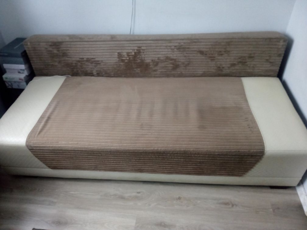 Łóżko kanapa 2 osobowa biel brąz biało brązowa składana