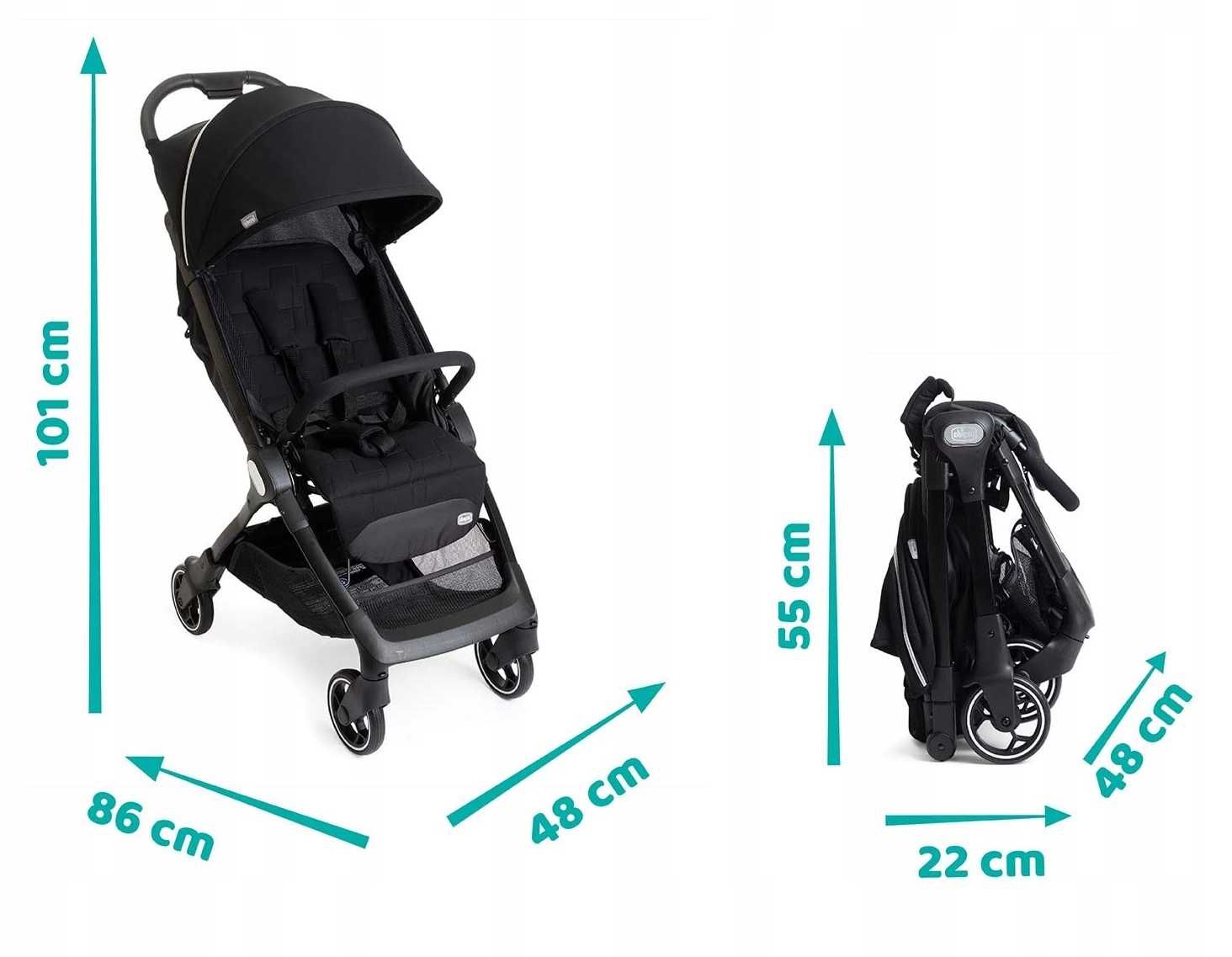 CHICCO WE lekki wózek spacerowy do 22 KG + FOLIA