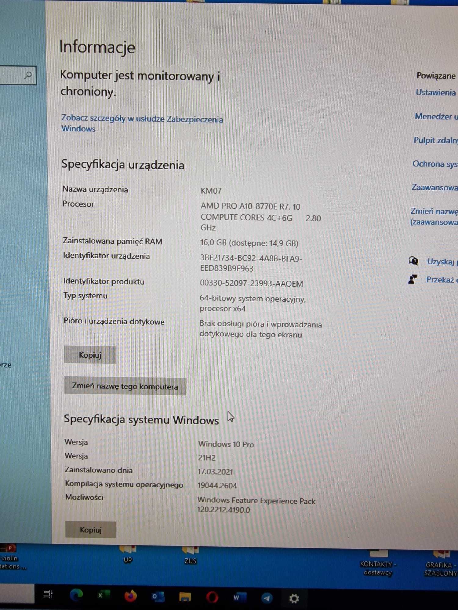 Monitor Lenovo TIO 24 Gen 3 ze stacją roboczą Lenovo ThinkCentre M715q