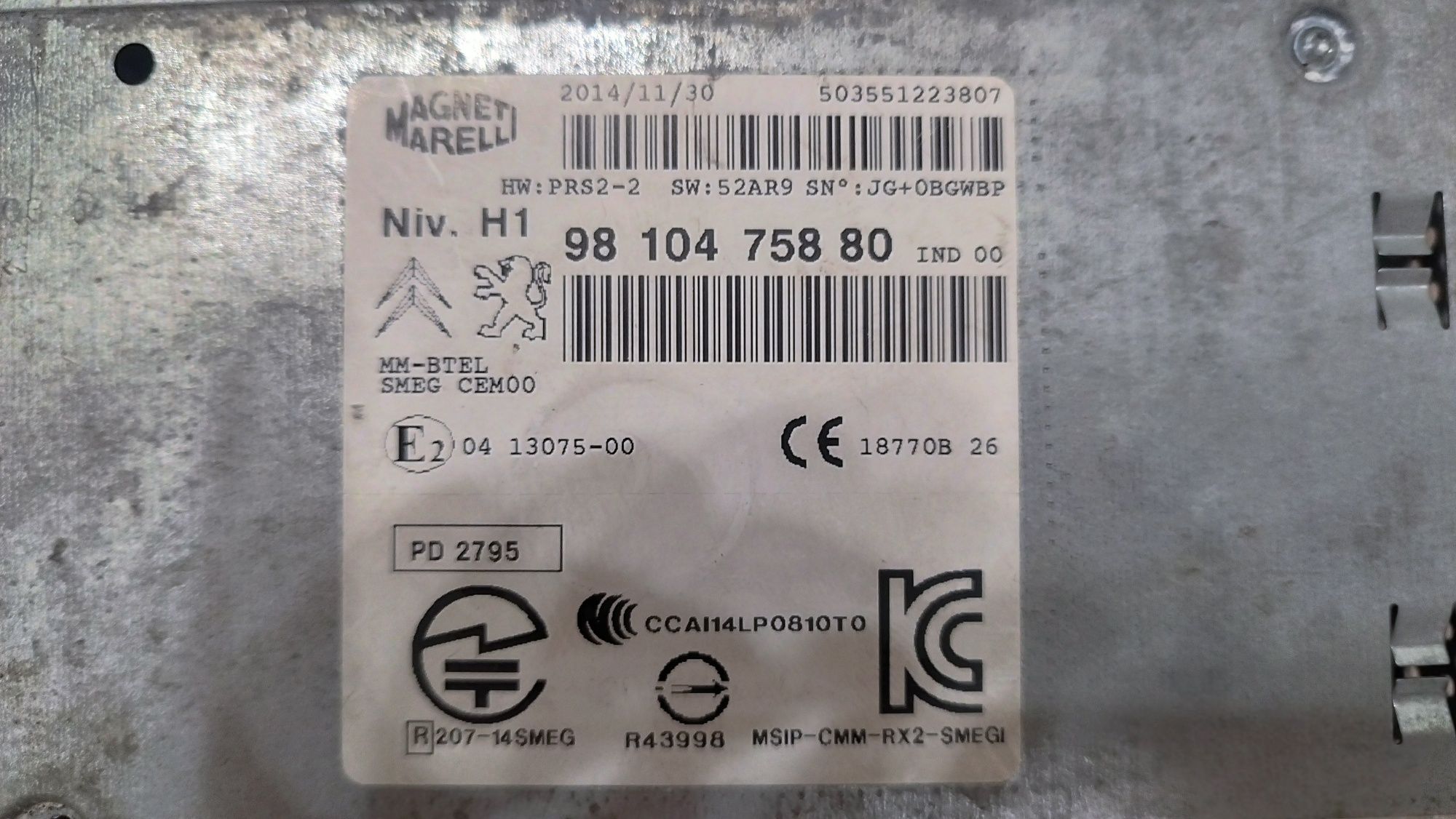 Wyświetlacz LCD i radio navi Peugeot 508 I