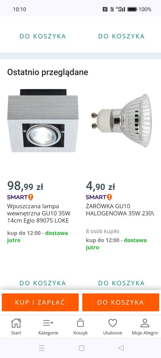 Żarówki halogenowe GU 10 35 W.