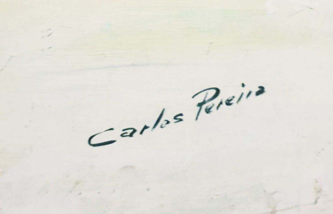 Carlos Pereira: Ferreiro - grande pintura em guache sobre platex