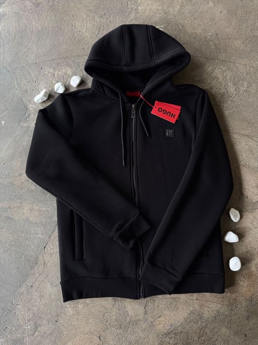 Спортивний костюм чоловічий чорний на флісі HUGO BOSS люкс якість