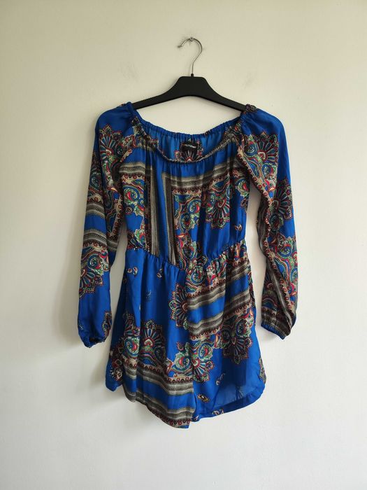 Kombinezon w stylu boho Prettylittlething S Ala Satyna