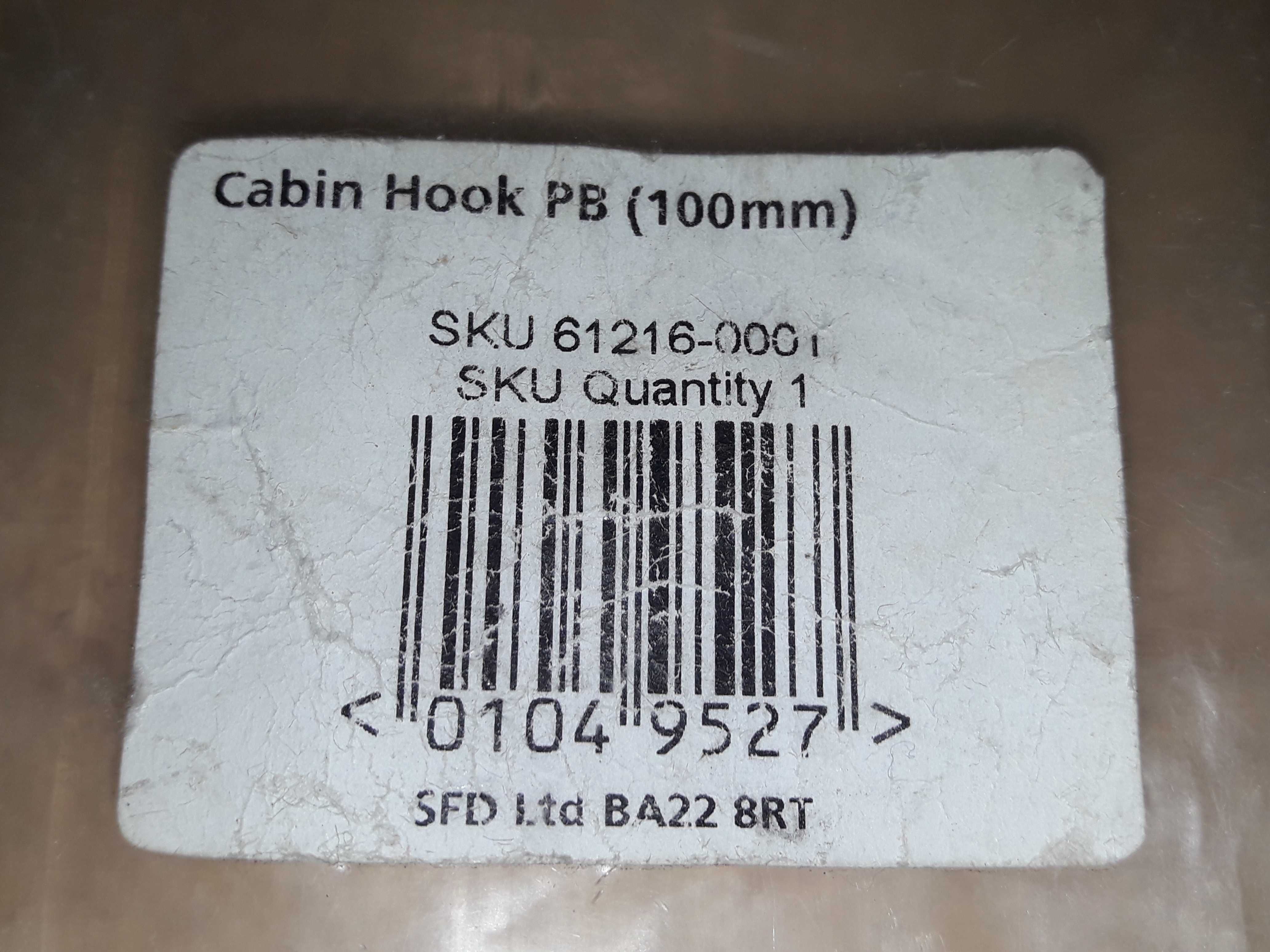 haczyk kabinowy PB (mosiężny) o długości 100 mm.