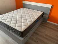 Cama casal 200x160cm 4 gavetas led gav de cabeceira MDF lacado brilho
