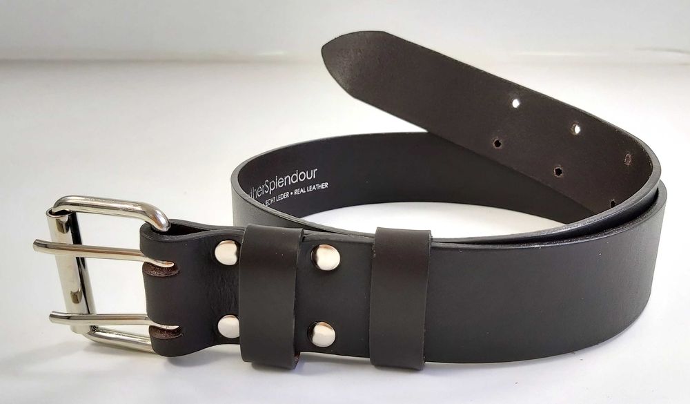 Solidny i Trwały Pas Wojskowy Szeregowca R2 Gruba Skóra Brąz 115cm