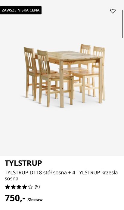 Stół + Krzesła drewno sosnowe