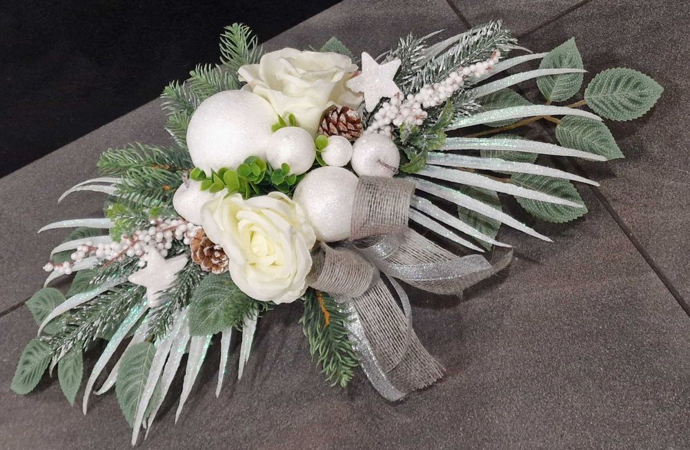 Stroik świąteczny Boże Narodzenie bożonarodzeniowy na grób B187