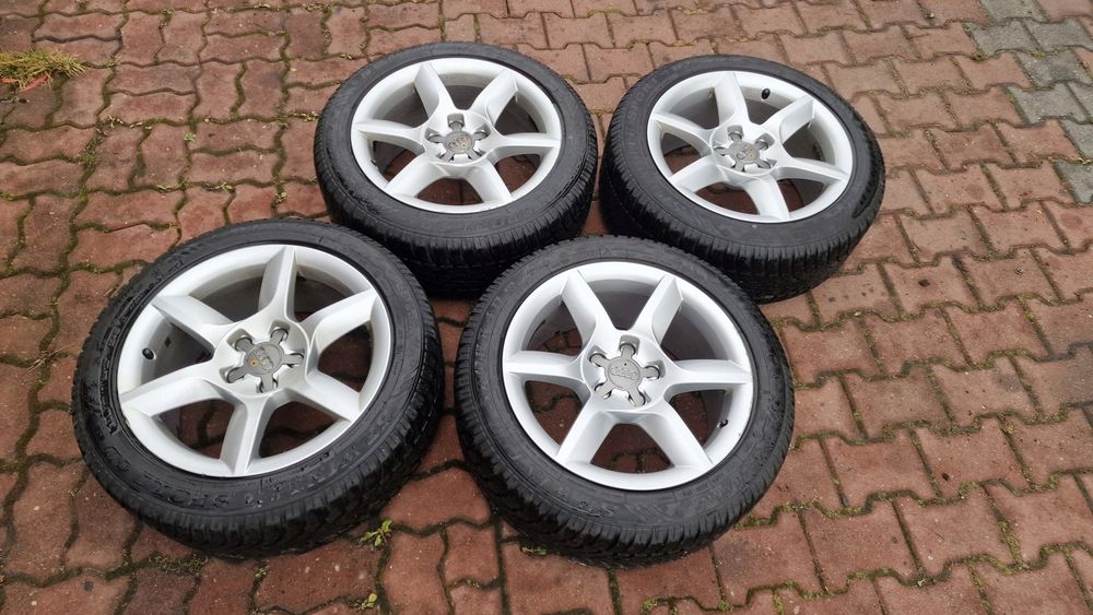 Felgi koła opony zimowe audi A5 8T 8Jx17 H2 ET26 5x112 dunlop…