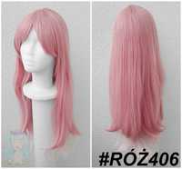 Yae Miko Yanfei Genshin Impact różowa długa peruka cosplay wig