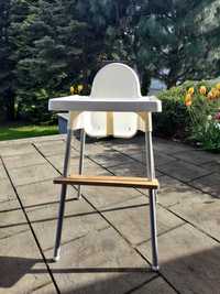 Krzesełko do karmienia Ikea Antilop z podnóżkiem, tacką, poduszkami